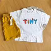 عکس ست تیشرت شلوارک دخترانه طرح tiny