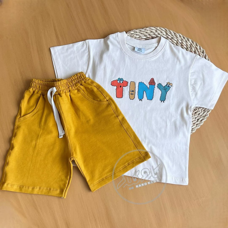 عکس ست تیشرت شلوارک دخترانه طرح tiny