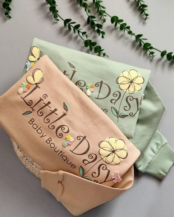 دورس تک سبز رنگ بچگانه برجسته دوزی