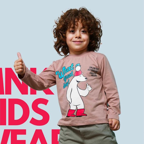 بلوز تک پسرانه جنس پنبه یک رو طرح خرس قطبی