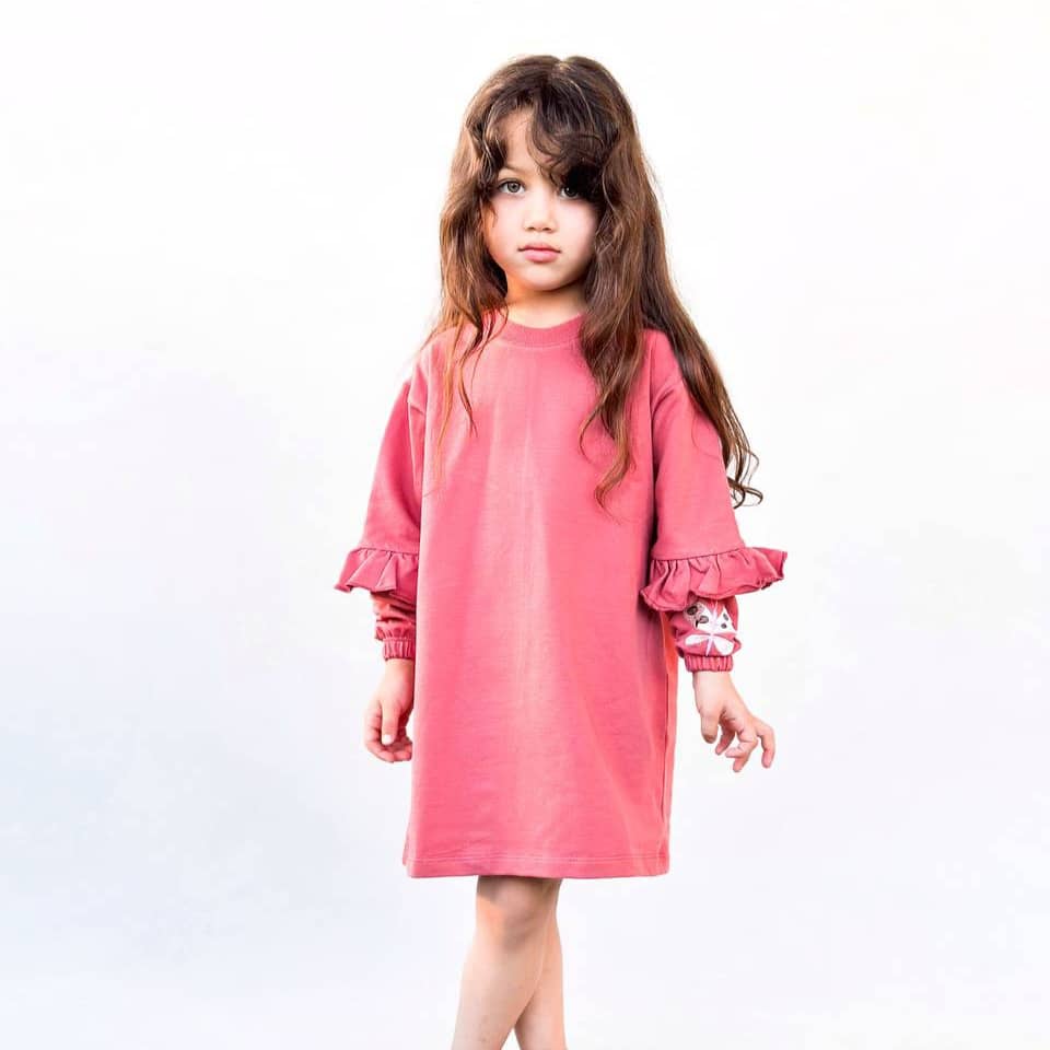 پیراهن دخترانه صورتی پررنگ