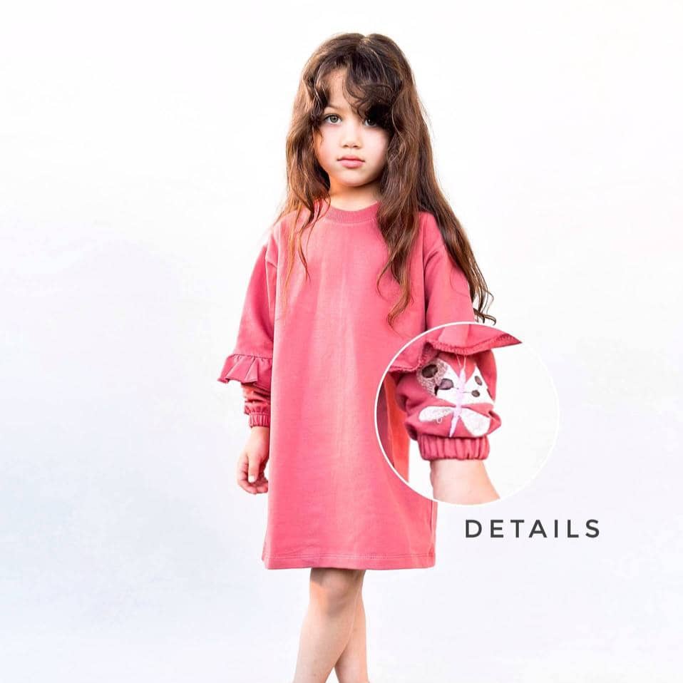 آستین های گلدوزی شده تونیک دخترانه