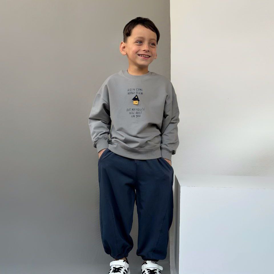 بلوز تک دورس بچگانه رح خانه رنگ طوسی جنس دورس لاکرا | سایز 3 الی 10 سال