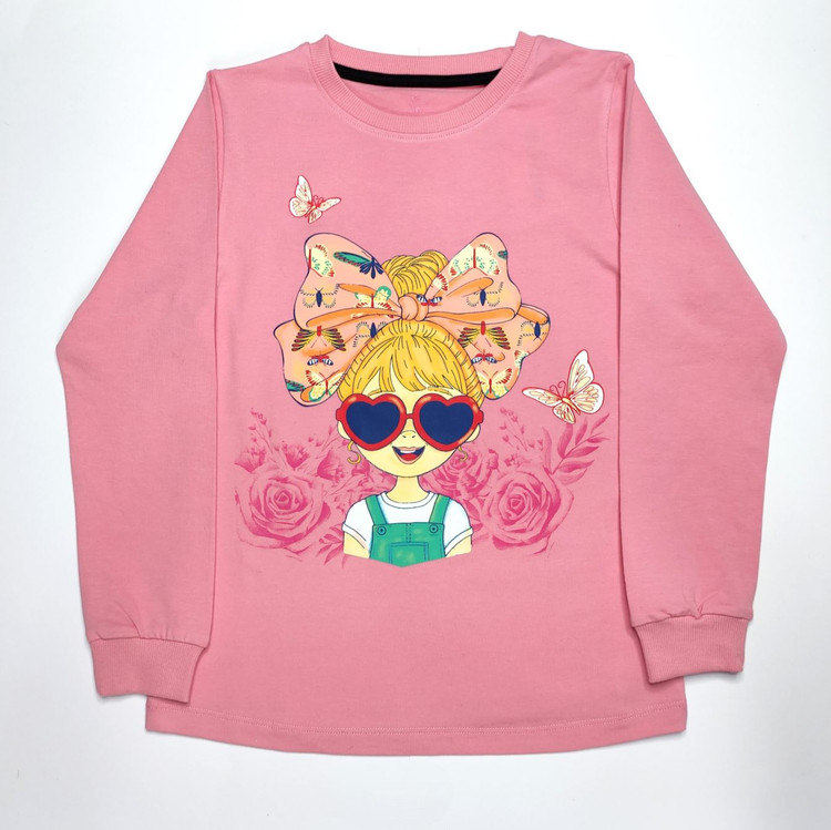 بلوز ست صورتی رنگ دخترک عینکی