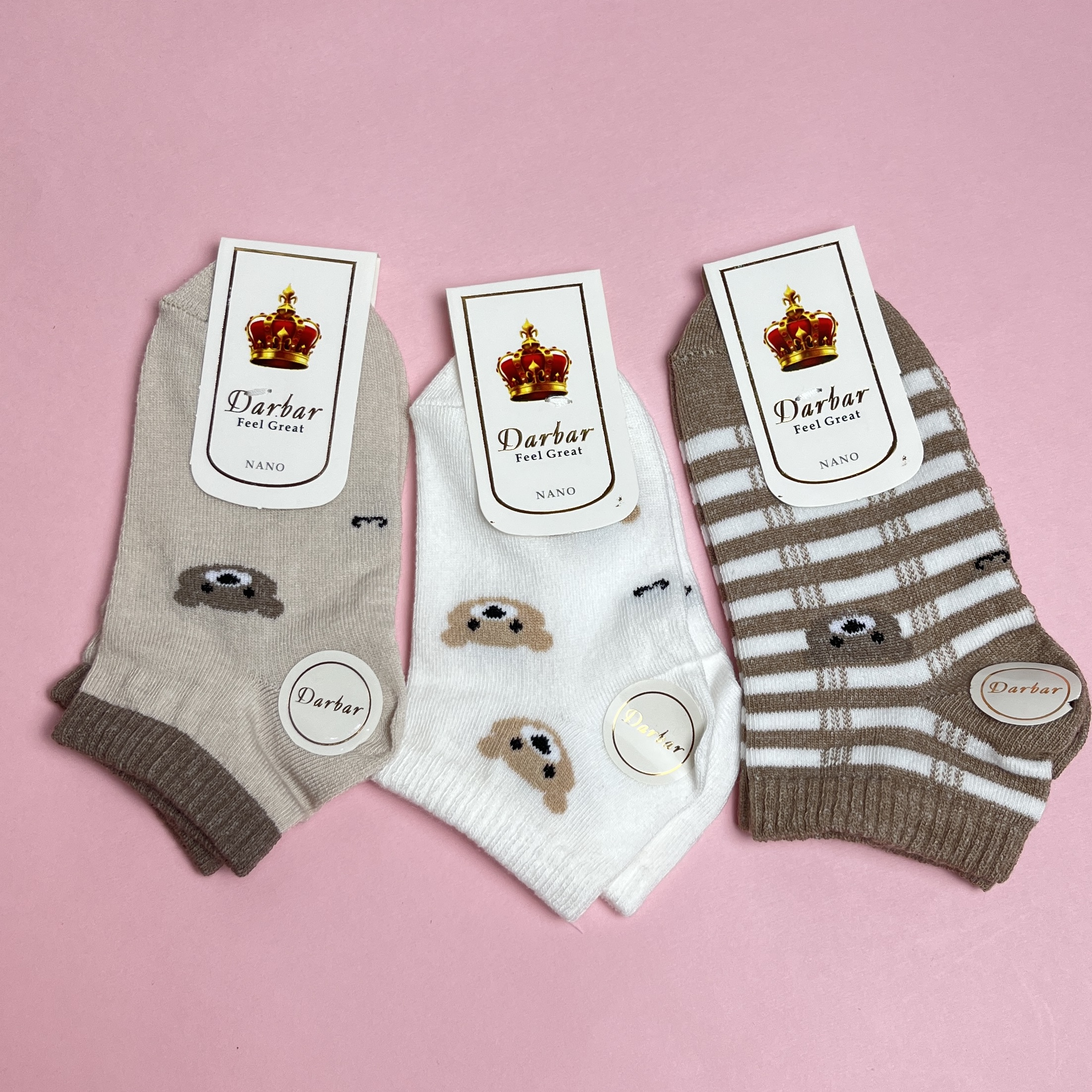 جوراب بچگانه باکیفیت طرح خرسی | سایز 3