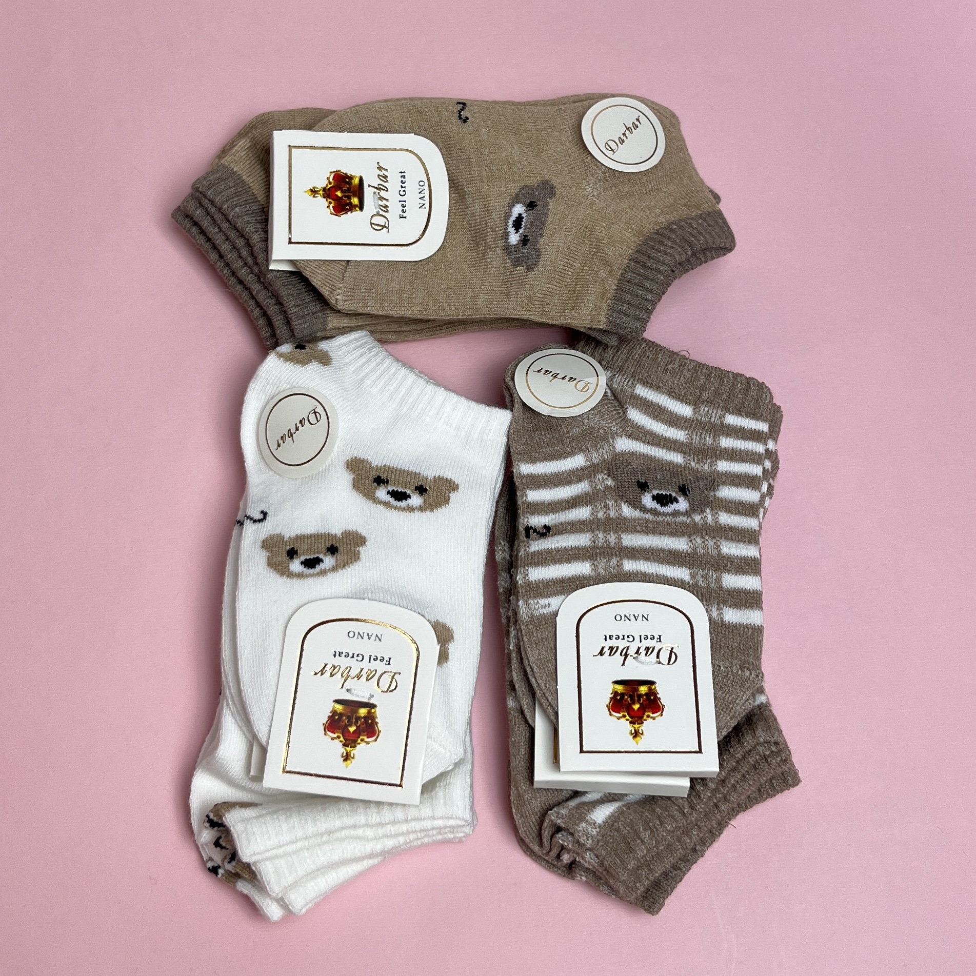 جوراب بچگانه باکیفیت طرح خرسی | سایز 2