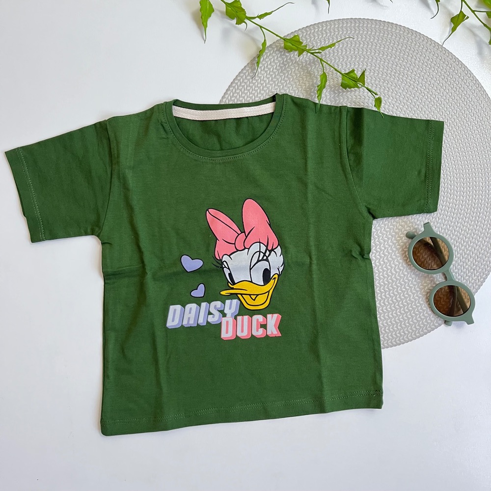 تیشرت دخترانه طرح اردک جنس نخ پنبه سایز ۴۰