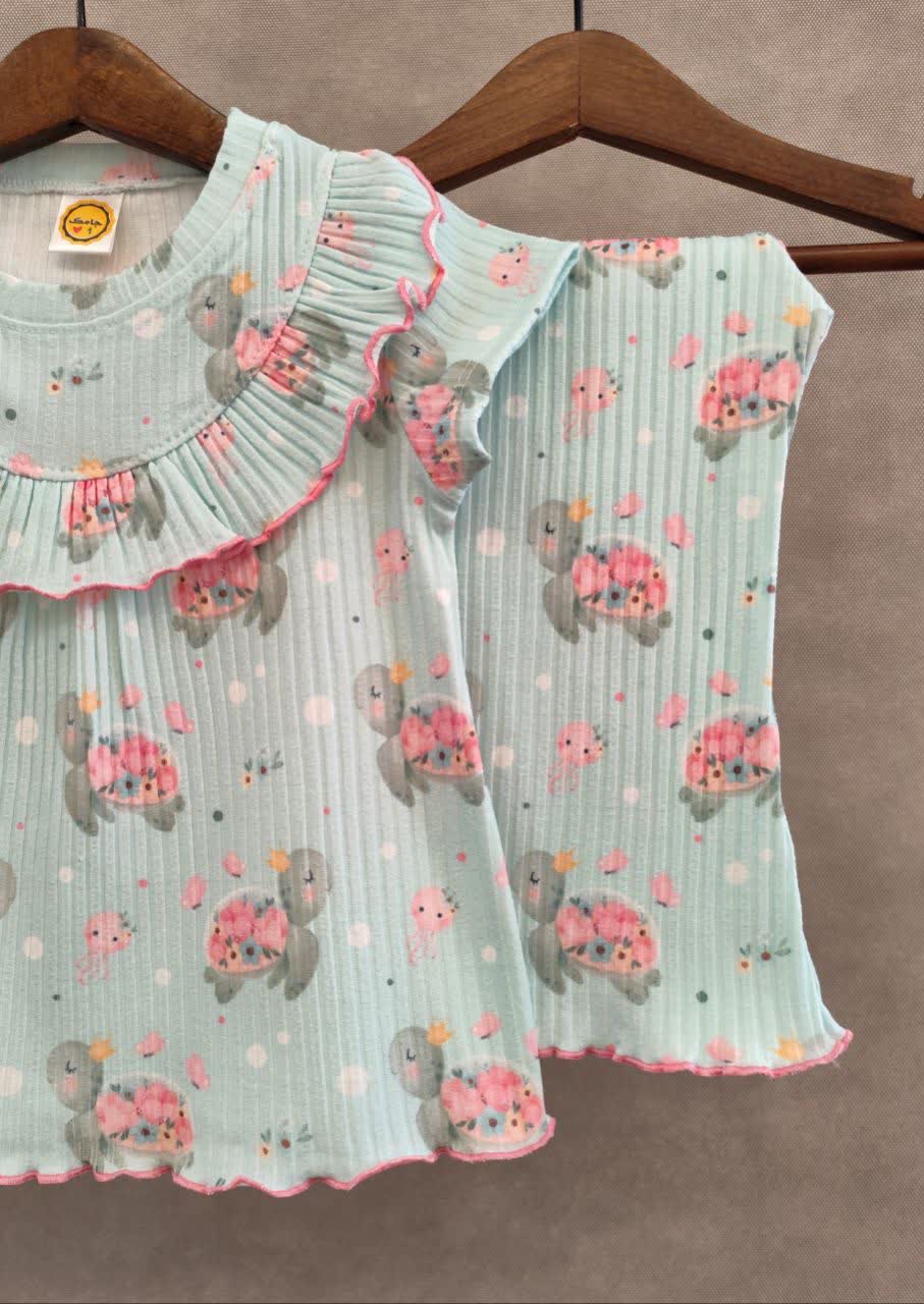 ست تیشرت و شلوار راحتی دخترانه طرح لاکی  | سایز ۱ تا ۶ سال