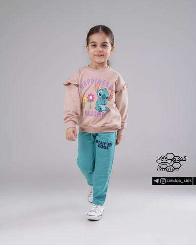 ست بلوز و شلوار دورس بچگانه طرح استیچ جنس دورس پنبه لاکرا | سایز 40 تا 55