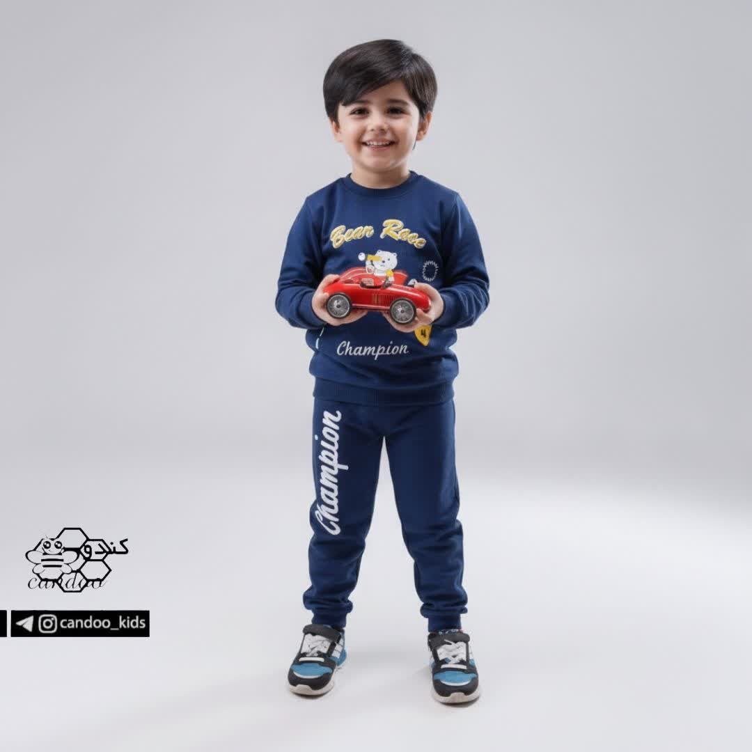 ست بلوز و شلوار دورس بچگانه طرح ماشین جنس دورس پنبه لاکرا | سایز  40 تا 55